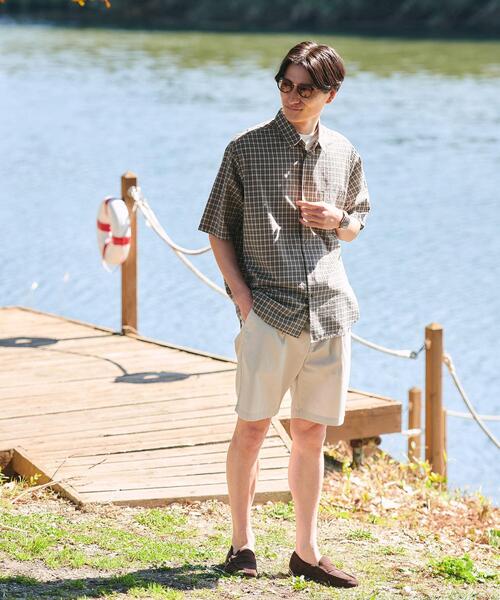 green label relaxing（グリーンレーベルリラクシング）の「コットン シルク ボイル サッカー ジャストルーズ シャツ（シャツ/ブラウス・メンズ・ケリー/ネイビー/コバルトブルー/ブラウン・M/XL/S/L）」の5枚目の写真