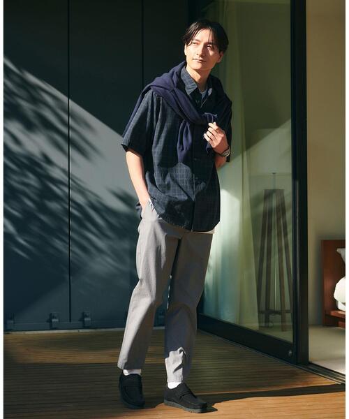 green label relaxing（グリーンレーベルリラクシング）の「コットン シルク ボイル サッカー ジャストルーズ シャツ（シャツ/ブラウス・メンズ・ケリー/ネイビー/コバルトブルー/ブラウン・M/XL/S/L）」の6枚目の写真