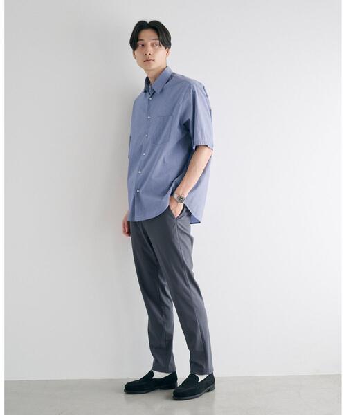 green label relaxing（グリーンレーベルリラクシング）の「コットン シルク ボイル サッカー ジャストルーズ シャツ（シャツ/ブラウス・メンズ・ケリー/ネイビー/コバルトブルー/ブラウン・M/XL/S/L）」の7枚目の写真