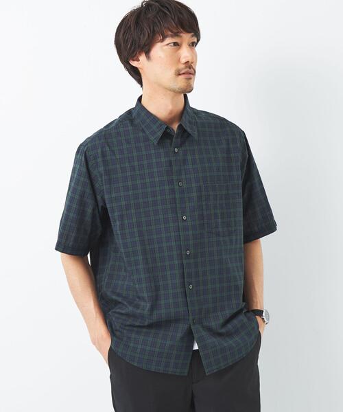 green label relaxing（グリーンレーベルリラクシング）の「コットン シルク ボイル サッカー ジャストルーズ シャツ（シャツ/ブラウス・メンズ・ケリー/ネイビー/コバルトブルー/ブラウン・M/XL/S/L）」の10枚目の写真