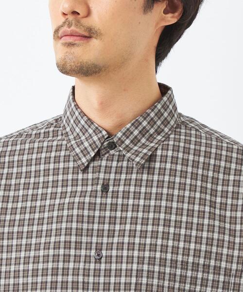 green label relaxing（グリーンレーベルリラクシング）の「コットン シルク ボイル サッカー ジャストルーズ シャツ（シャツ/ブラウス・メンズ・ケリー/ネイビー/コバルトブルー/ブラウン・M/XL/S/L）」の14枚目の写真