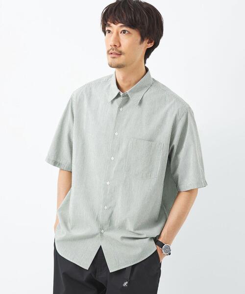 green label relaxing（グリーンレーベルリラクシング）の「コットン シルク ボイル サッカー ジャストルーズ シャツ（シャツ/ブラウス・メンズ・ケリー/ネイビー/コバルトブルー/ブラウン・M/XL/S/L）」の21枚目の写真