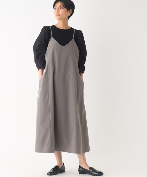 【新品未使用】Lサイズ　レディースワンピース　OPAQUE.CLIP NAVY ◇ティアードフリルワンピース【OPAQUE．CLIP NAVY/WEB限定