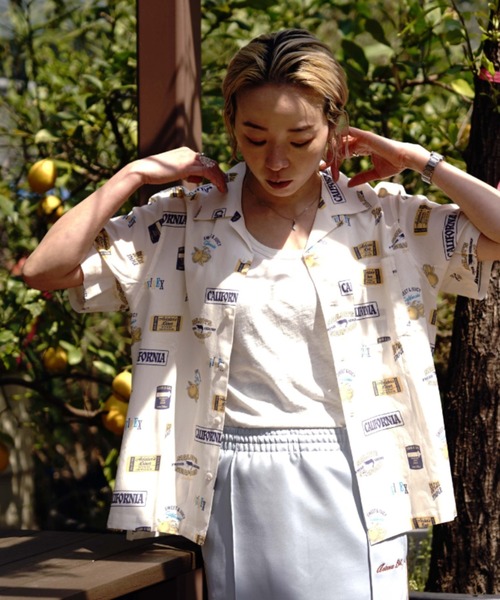 AVIREX（アヴィレックス）の「ALOHA SHIRT/ アロハシャツ（シャツ/ブラウス・レディース・ネイビー/オフホワイト/オレンジ/ホワイト・FREE/F）」の3枚目の写真