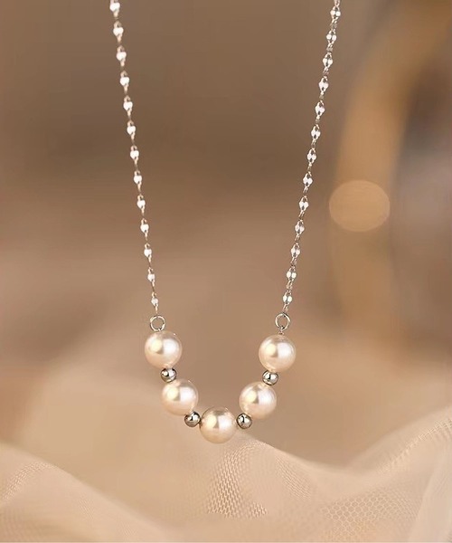 LA VORAGINE(ラ ヴォラジネ)の「925シルバーパールネックレス(ネックレス・レディース・シルバー/ゴールド・FREE)」の5枚目の写真