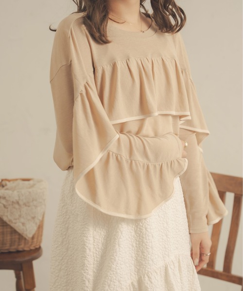 Ambre Neige（アンブルネージュ）の「【前後２WAY】シアーフリルトップス／WEB/EC限定商品（シャツ/ブラウス・レディース・ブラック/アイボリー/ベージュ/ピンク・FREE）」の19枚目の写真