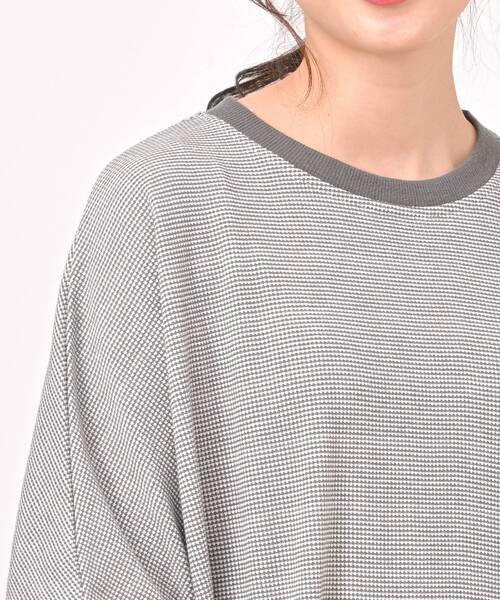 rps（アールピーエス）の「ジャガードワイド５分袖プルオーバー（Tシャツ/カットソー・レディース・ブラック/ブルーグリーン/グレー/グリーン・フリー）」の12枚目の写真