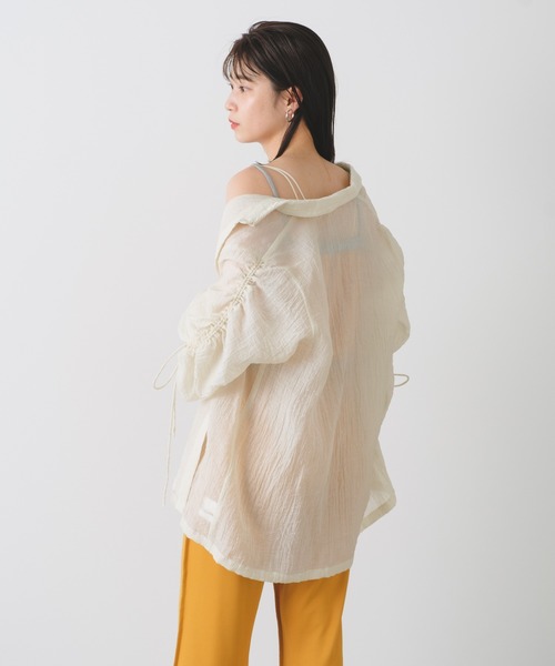 Kastane（カスタネ）の「シアーワッシャードロストBIGシャツ（シャツ/ブラウス・レディース・ブルー/アイボリー/オレンジ・FREE）」の20枚目の写真