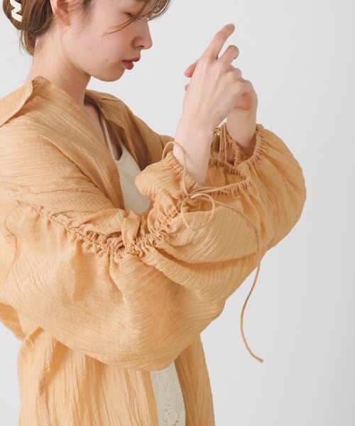 Kastane（カスタネ）の「シアーワッシャードロストBIGシャツ（シャツ/ブラウス・レディース・ブルー/アイボリー/オレンジ・FREE）」の10枚目の写真