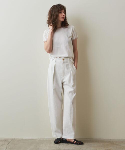 「Steven Alan」 半袖ニット S オフホワイト レディース Steven Alan（スティーブンアラン）の「＜Steven Alan＞RINGER