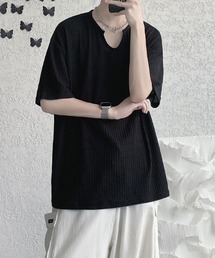 【Bl】 [IZU] ビッグシルエットキーネックTシャツ
