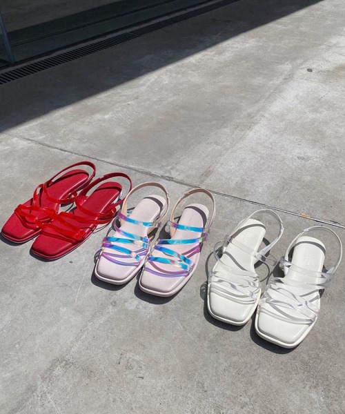 one after another NICE CLAUP（ワンアフターアナザーナイスクラップ）の「クリアチューブフラットサンダル（サンダル・レディース・アイボリー/ピンク/レッド・SMALL/MEDIUM/LARGE）」の10枚目の写真