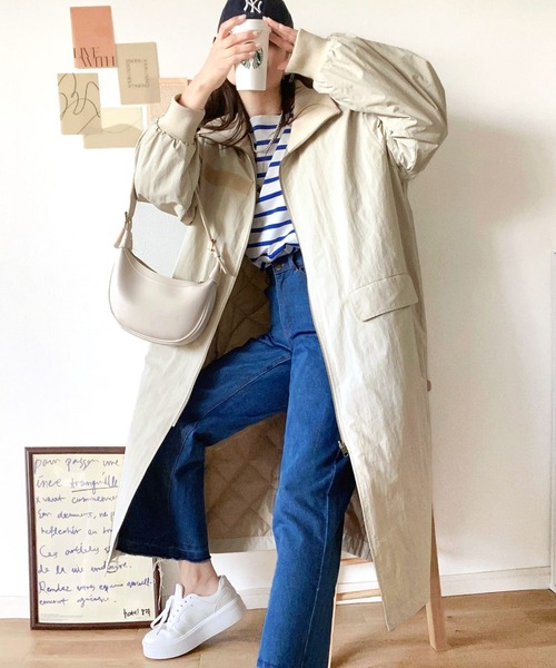 Java（ジャバ）の「《Javaジャバコラボ》クールに仕上がる。2way スタンドカラー リバーシブルロングコート（ミリタリージャケット・メンズ・ブラック/アイボリー/グレイッシュブルー・LARGE/MEDIUM/SMALL/X-LARGE）」の14枚目の写真