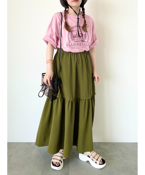 ehka sopo（エヘカソポ）の「ドロストボリュームスカート（スカート・レディース・グレー/ブラック/カーキ・F）」の6枚目の写真