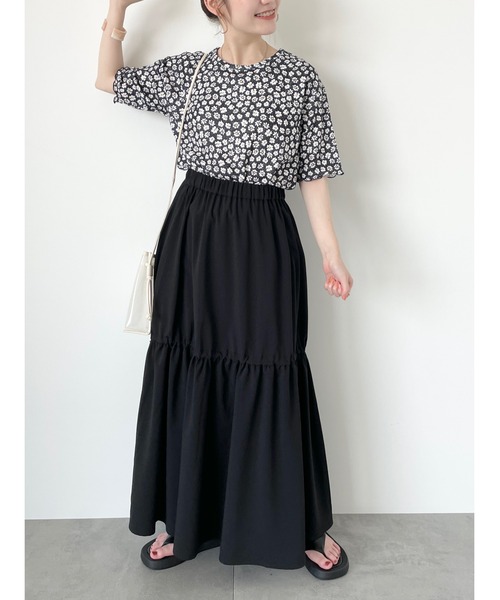 ehka sopo（エヘカソポ）の「ドロストボリュームスカート（スカート・レディース・グレー/ブラック/カーキ・F）」の9枚目の写真