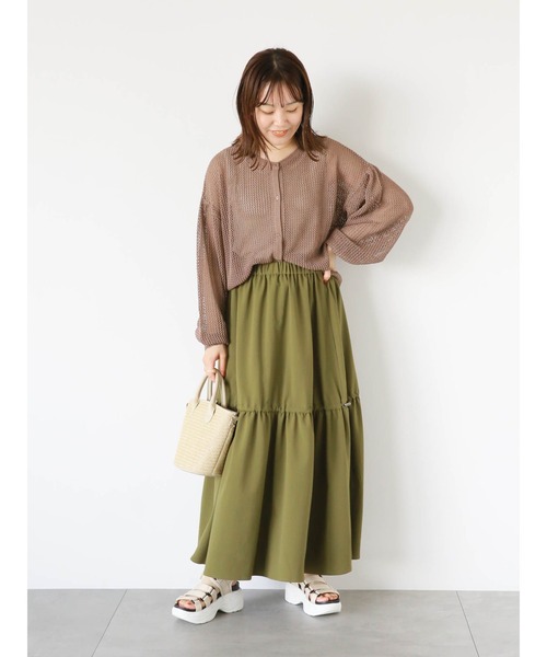 ehka sopo（エヘカソポ）の「ドロストボリュームスカート（スカート・レディース・グレー/ブラック/カーキ・F）」の11枚目の写真