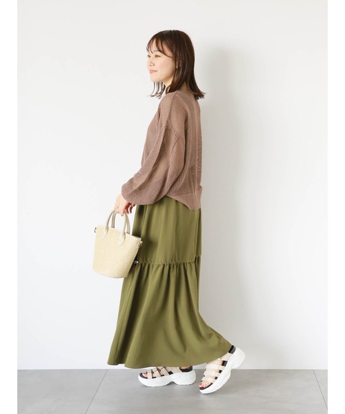 ehka sopo（エヘカソポ）の「ドロストボリュームスカート（スカート・レディース・グレー/ブラック/カーキ・F）」の13枚目の写真