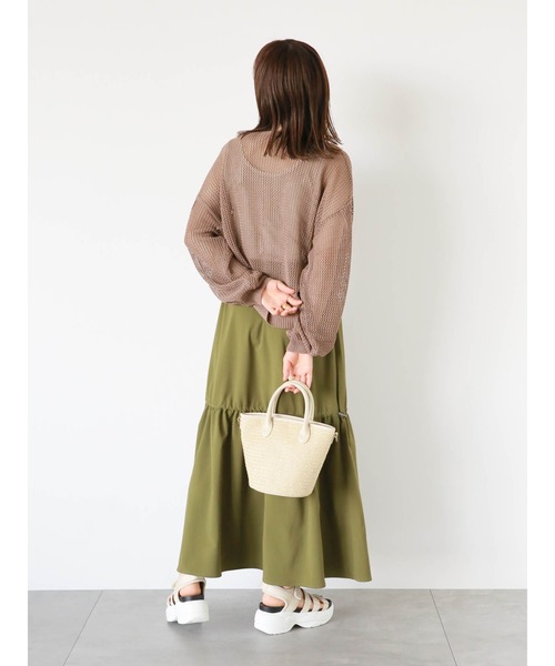 ehka sopo（エヘカソポ）の「ドロストボリュームスカート（スカート・レディース・グレー/ブラック/カーキ・F）」の14枚目の写真