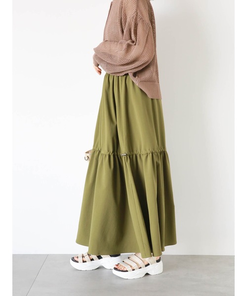 ehka sopo（エヘカソポ）の「ドロストボリュームスカート（スカート・レディース・グレー/ブラック/カーキ・F）」の17枚目の写真