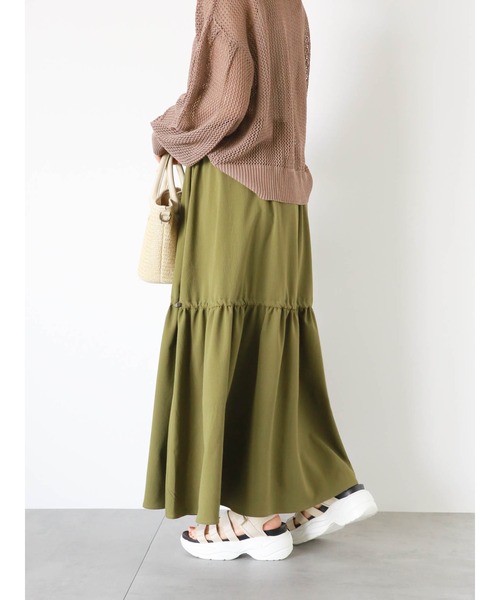 ehka sopo（エヘカソポ）の「ドロストボリュームスカート（スカート・レディース・グレー/ブラック/カーキ・F）」の18枚目の写真