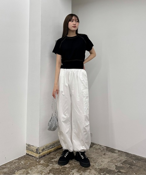 EPIMI E'PIMMY（エピミエピミー）の「配色ステッチラグランTシャツ（Tシャツ/カットソー・レディース・オートミール/ブラック/オフホワイト・MEDIUM）」の20枚目の写真