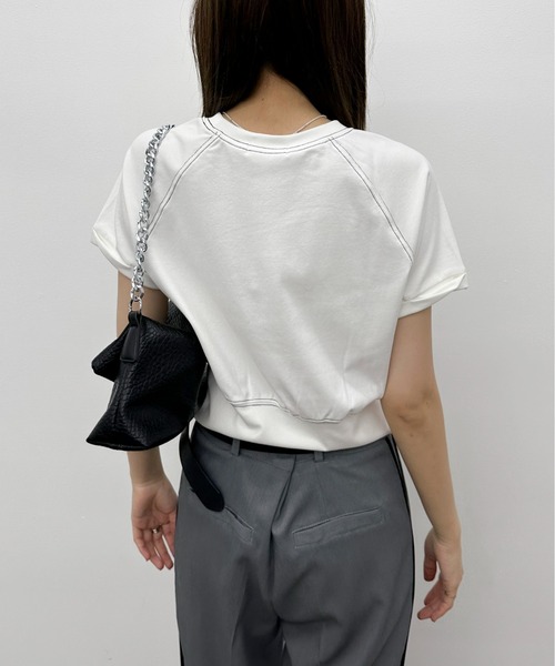 EPIMI E'PIMMY（エピミエピミー）の「配色ステッチラグランTシャツ（Tシャツ/カットソー・レディース・オートミール/ブラック/オフホワイト・MEDIUM）」の22枚目の写真