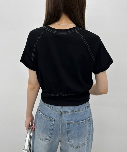 EPIMI E'PIMMY（エピミエピミー）の「配色ステッチラグランTシャツ（Tシャツ/カットソー・レディース・オートミール/ブラック/オフホワイト・MEDIUM）」の13枚目の写真