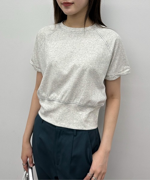 EPIMI E'PIMMY（エピミエピミー）の「配色ステッチラグランTシャツ（Tシャツ/カットソー・レディース・オートミール/ブラック/オフホワイト・MEDIUM）」の6枚目の写真