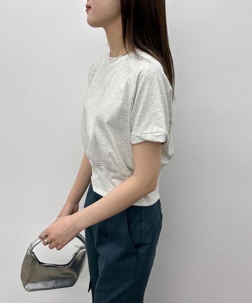 EPIMI E'PIMMY（エピミエピミー）の「配色ステッチラグランTシャツ（Tシャツ/カットソー・レディース・オートミール/ブラック/オフホワイト・MEDIUM）」の11枚目の写真