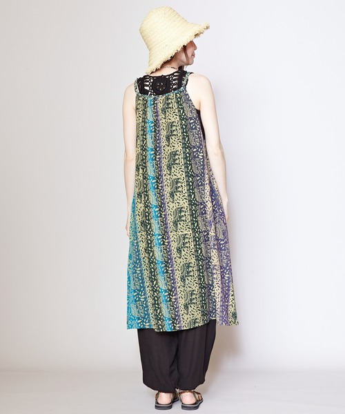 チャイハネ(チャイハネ)の「【チャイハネ】インド象プリントキャミワンピース(ワンピース・レディース・ブルー/オレンジ/ホワイト・FREE)」の10枚目の写真