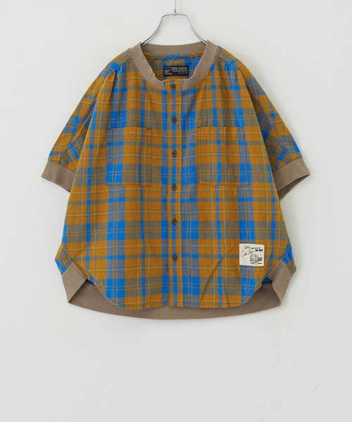 CUBE SUGAR（キューブシュガー）の「空紡糸先染めチェック柄リブ付バルーンシャツ（シャツ/ブラウス・レディース・グレー/マスタード/ピンク/グリーン/マルチ・M）」の13枚目の写真