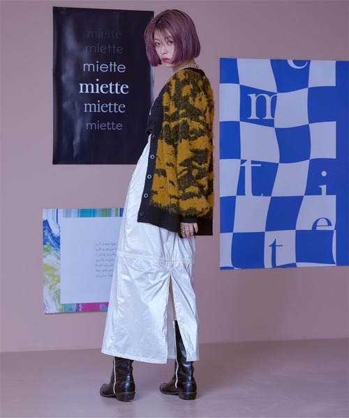 miette(ミエット)の「シャギージャガードニットカーディガン(カーディガン/ボレロ・レディース・ブラック/ライトグレー/チャコール・FREE)」の5枚目の写真