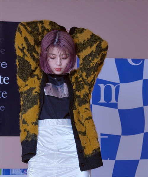 miette(ミエット)の「シャギージャガードニットカーディガン(カーディガン/ボレロ・レディース・ブラック/ライトグレー/チャコール・FREE)」の6枚目の写真