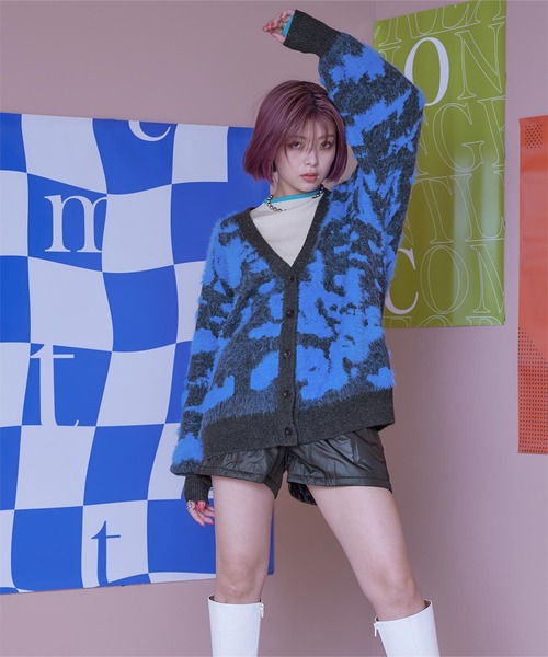 miette(ミエット)の「シャギージャガードニットカーディガン(カーディガン/ボレロ・レディース・ブラック/ライトグレー/チャコール・FREE)」の11枚目の写真