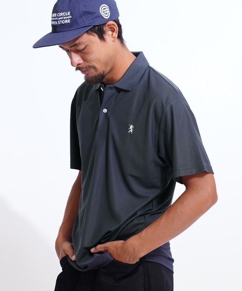 GIORDANO（ジョルダーノ）の「[ GIORDANO ] スモールライオン刺繍UVカットポロシャツ (ユニセックス)（ポロシャツ・レディース・ホワイト/ブラック/グリーン・MEDIUM/LARGE/X-LARGE）」の2枚目の写真