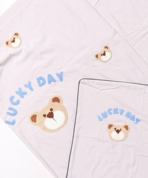 【セール】【 ammy. / エイミードット 】 LUCKY DAY クマ柄 ベッドカバー シングル 3点セット（寝具）｜ammy.（エイミードット）