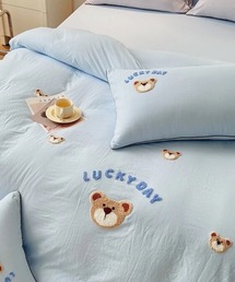 ammy. | 【 ammy. / エイミードット 】 LUCKY DAY クマ柄 ベッドカバー シングル 3点セット(寝具)