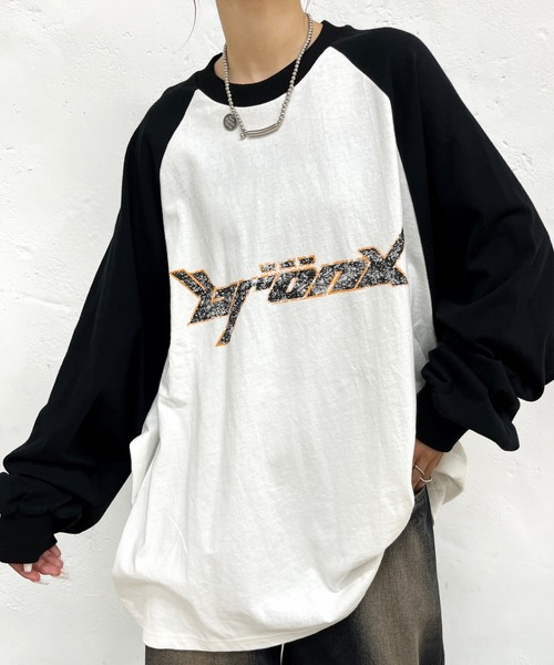 WHO'S WHO gallery（フーズフーギャラリー）の「【KOOKY'N/クーキー】BRONXヴィンテージライクロゴラグランロンT（Tシャツ/カットソー・レディース・ネイビー/ホワイト/チャコールグレー/ブラック/ブラウン・FREE）」の19枚目の写真