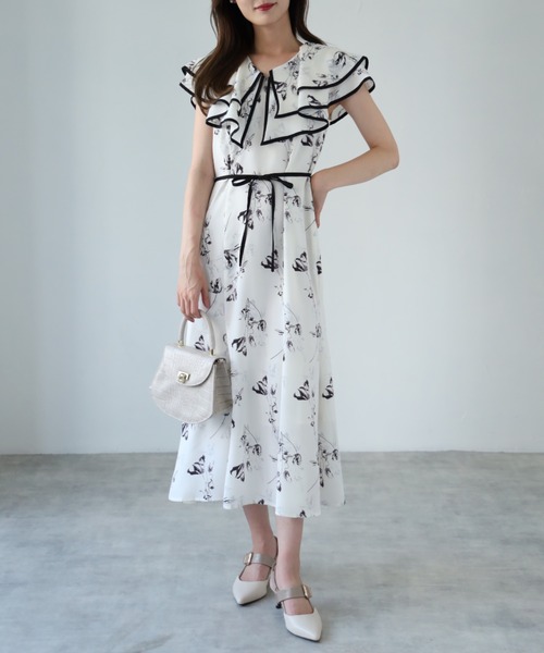 ZOZO限定】りぼん付きビックカラーフラワートワルドジュイ