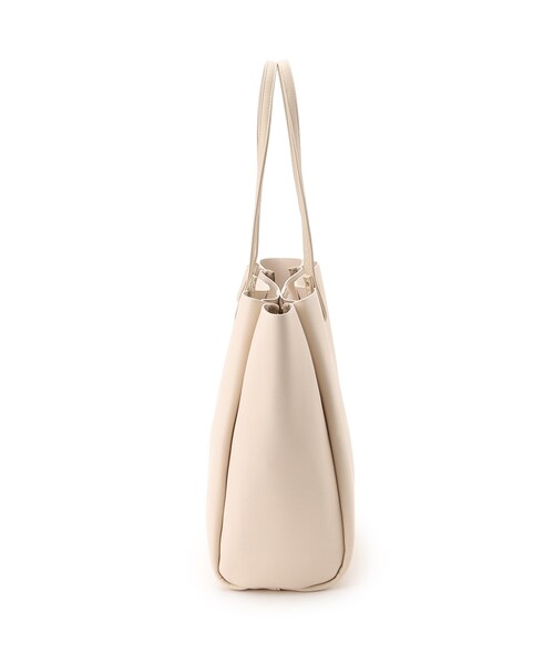 ITS'DEMO（イッツデモ）の「◆【A4OK／通勤・通学に／入口マグネット／ポケ3／軽量】ソフト合皮A4トート（トートバッグ・レディース・ブラウン系/アイボリー/ブラック/ベージュ・00）」の6枚目の写真