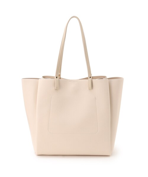 ITS'DEMO（イッツデモ）の「◆【A4OK／通勤・通学に／入口マグネット／ポケ3／軽量】ソフト合皮A4トート（トートバッグ・レディース・ブラウン系/アイボリー/ブラック/ベージュ・00）」の7枚目の写真