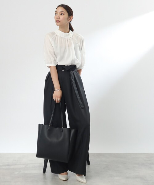 ITS'DEMO（イッツデモ）の「◆【A4OK／通勤・通学に／入口マグネット／ポケ3／軽量】ソフト合皮A4トート（トートバッグ・レディース・ブラウン系/アイボリー/ブラック/ベージュ・00）」の17枚目の写真