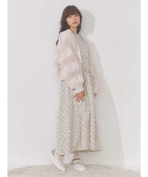 merry jenny（メリージェニー）の「モールシャギーコンビカーディガン（カーディガン/ボレロ・レディース・アイボリー/ピンク・FREE）」の9枚目の写真