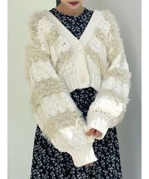 merry jenny | モールシャギーコンビカーディガン(カーディガン/ボレロ)