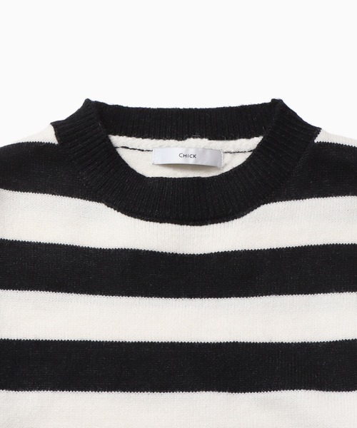 ROOPTOKYO(ループトウキョウ)の「▲ボーダーニットトップス(ニット/セーター・レディース・グリーン/ブラック・FREE)」の3枚目の写真