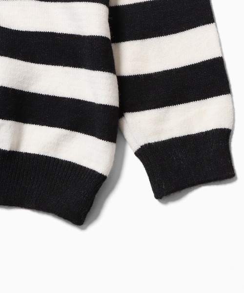 ROOPTOKYO(ループトウキョウ)の「▲ボーダーニットトップス(ニット/セーター・レディース・グリーン/ブラック・FREE)」の4枚目の写真