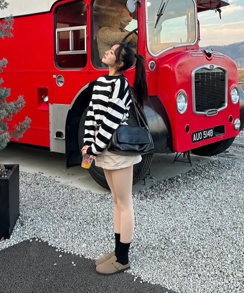 ROOPTOKYO(ループトウキョウ)の「▲ボーダーニットトップス(ニット/セーター・レディース・グリーン/ブラック・FREE)」の10枚目の写真