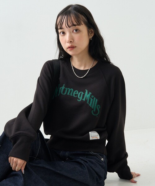 セール】NUTMEG MILLS ロゴ ショート スウェット/ナツメグミルズロゴ
