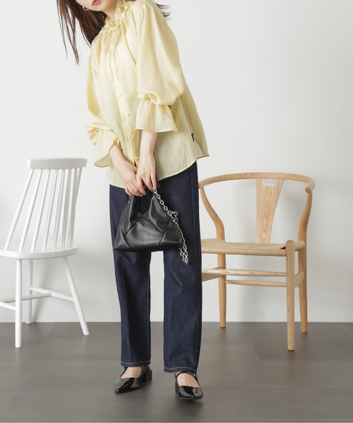 FREE'S MART(フリーズマート)の「◆ギャザーハンドルパネルバッグ(ショルダーバッグ・レディース・シルバー/グリーン/ブラック・フリ-)」の7枚目の写真