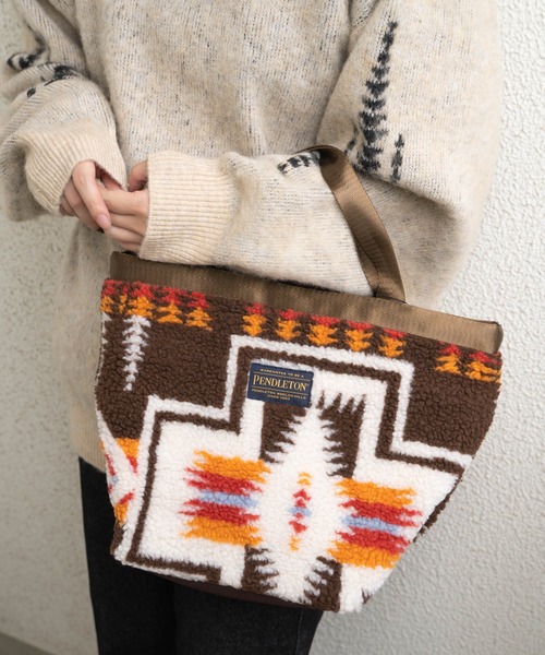 PENDLETON（ペンドルトン）の「∴【 PENDLETON / ペンドルトン 】 ボア素材 ミニトートバッグ BOA TOTE（トートバッグ・レディース・ブラック/オフホワイト/ブラウン・FREE）」の20枚目の写真